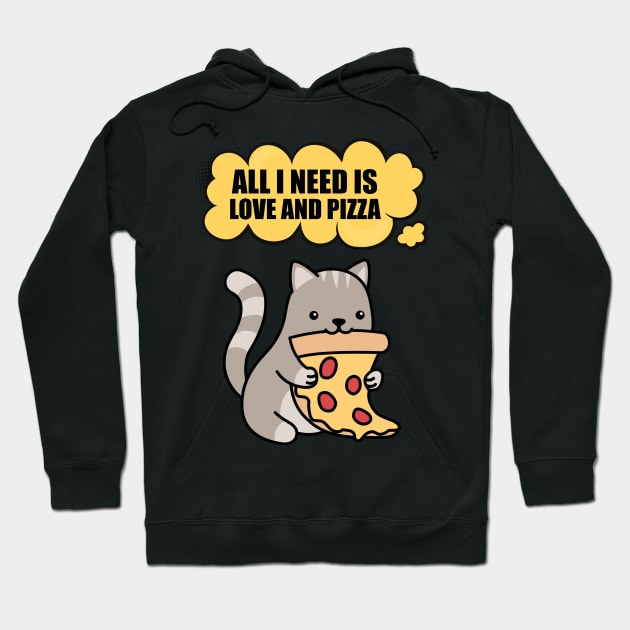 All I Need Is Love And Pizza Hoodie by ZenCloak